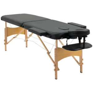 Nancy's Altopascio Massagetafel - Behandeltafel - Opvouwbaar - In hoogte verstelbaar - Zwart - Beukenhout / Kunstleer