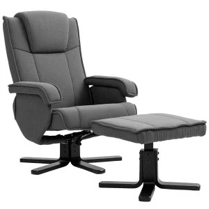 Nancy's Lastebasse Relaxfauteuil - Loungestoel - Relaxstoel - Met Hocker - Grijs - Fluweel