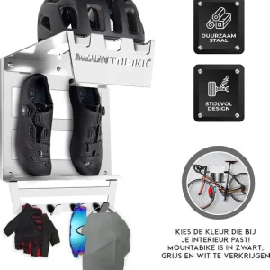 Mountabike WAVE Fiets muurbeugel Inclusief haken voor fiets accessoires Zilver