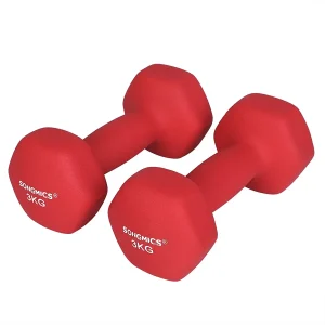 Nancy's Curries Dumbbells - Halterset - Gewichten - Set van 2 - Rood - 3 KG per stuk